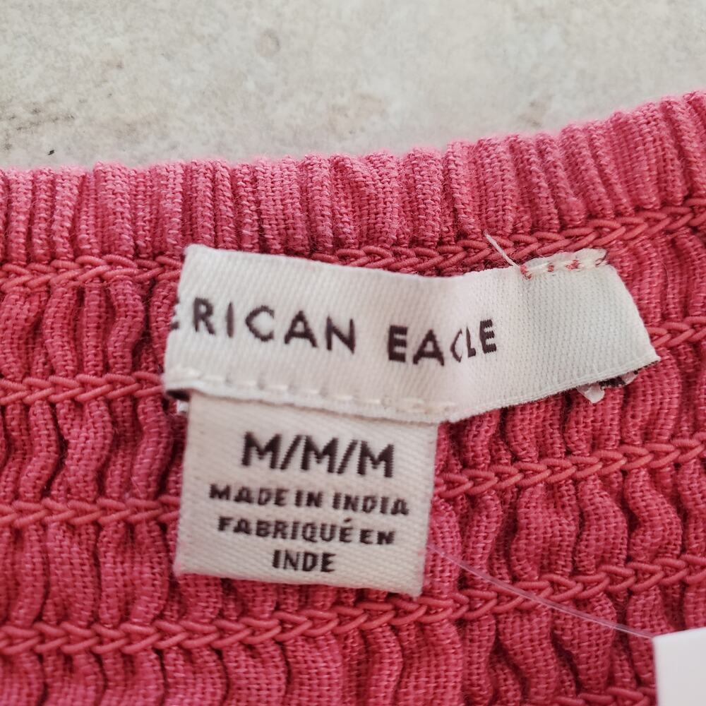 American Eagle Pink Tiered Cotton Eyelet Skirt Size M - Picture 7 of 8